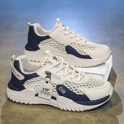 Men's 2026 Summer Breathable Mesh Shoes Hollow Sports Lightweight Soft Sole Running Casual Dad Sneakers · YANYAN China shoe factory