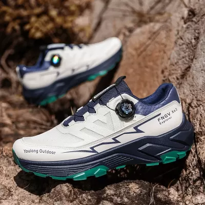New Men's Hiking Shoes Outdoor Travel with Twist Buckle Climbing Traction Walking Shoes · YANYAN China shoe factory