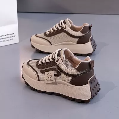 Women's Chunky Sneakers Summer Mesh Height Increase Korean Style Casual Sports Shoes · YANYAN China shoe factory