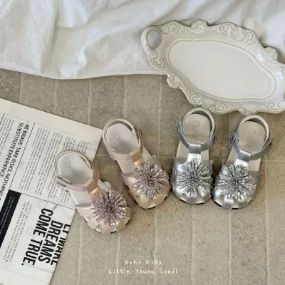 XSHX Eternal Diamond Flower High Intelligence Light Luxury Bling Girls Princess Sandals Spring Summer French Retro · YANYAN China shoe factory