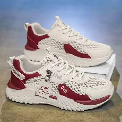 Men's Sports Shoes 2026 New Summer Mesh Breathable Running Shoes Non-Slip Wear-Resistant Thick Sole Dad Sneakers · YANYAN China shoe factory