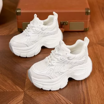 Women's Chunky Sneakers 2026 Summer Mesh Breathable Soft Sole Height Increase Casual Shoes · YANYAN China shoe factory