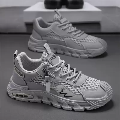 Men's Summer 2026 Mesh Shoes Breathable Large Mesh Fashion Soft Sole Student Casual Sneakers Model 2075 · YANYAN China shoe factory