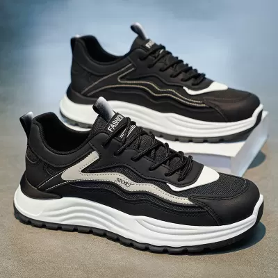 Men's Summer Breathable Mesh Casual Running Shoes Travel Heightening Youth Dad Sneakers Model 2076 · YANYAN China shoe factory