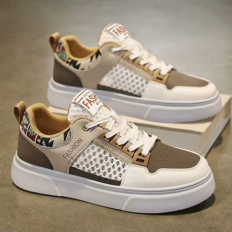 Herren Sommer 2026 Freizeit-Board-Schuhe, atmungsaktives Mesh-Ösen, Herren-Sport-Studentenschuhe, Modell 2077