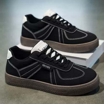 Men's Retro German Trainer Shoes 2026 New Thick Sole Casual Sneakers Black · YANYAN China shoe factory