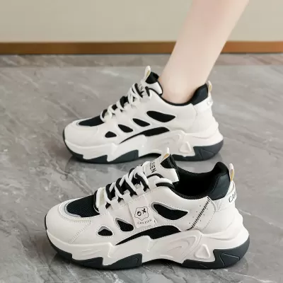 Women's Spring Autumn Mesh Breathable Chunky Sneakers 2026 Thick Sole Height Increase Casual Shoes · YANYAN China shoe factory