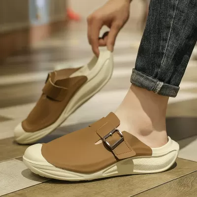Men's Clog Sandals Summer Thick Sole Slip-on Loafers Casual Breathable Slides Fashion · YANYAN China shoe factory