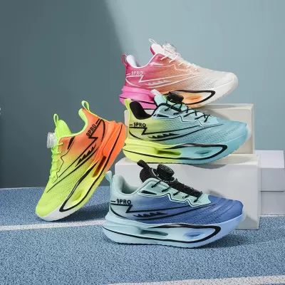 Summer Mesh Breathable Twist Button Cushioning Running Shoes Kids Girls Boys Anti-slip Lightweight · YANYAN China shoe factory