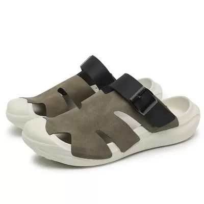 Men's Clog Sandals Summer Breathable Slip-on Loafers Office Casual Driving Shoes Cross-border · YANYAN China shoe factory