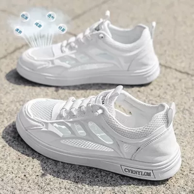 Men's 2026 Summer New Comfort Casual Shoes Mesh Breathable Anti-Odor Hollow Board Shoes Outdoor Casual · YANYAN China shoe factory