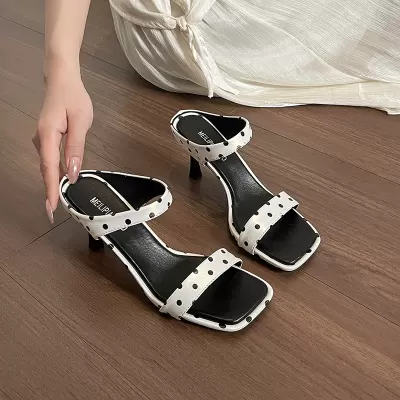 Women's Elegant Open Toe Stiletto High Heel Sandals Slip-on Comfortable Dress Shoes · YANYAN China shoe factory