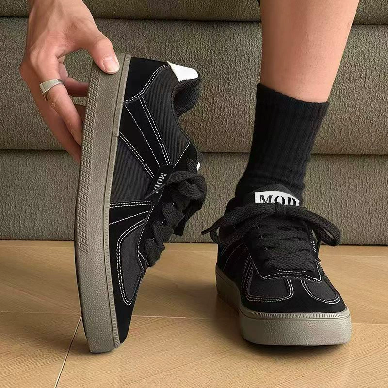 Tênis Masculino Retro Alemão Trainer 2026 Novo Sola Grossa Casual Preto