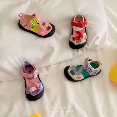 XSHX Barefoot Shanxi Functional Sandals Children Toe Cap Anti-Kick Rubber Anti-Slip Sole Magic Strap Boys Girls Spring Summer · YANYAN China shoe factory