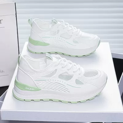 Women's Summer Breathable Mesh Thin Sneakers Korean Style Thick Sole Casual Running Dad Shoes · YANYAN China shoe factory