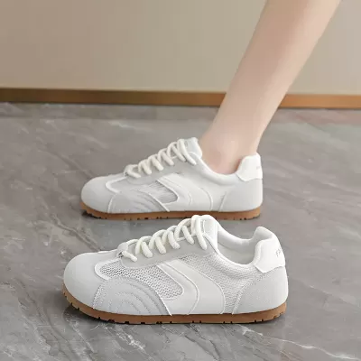 Women's Summer Retro German Trainer Shoes 2026 White Korean Style Breathable Casual Sneakers · YANYAN China shoe factory