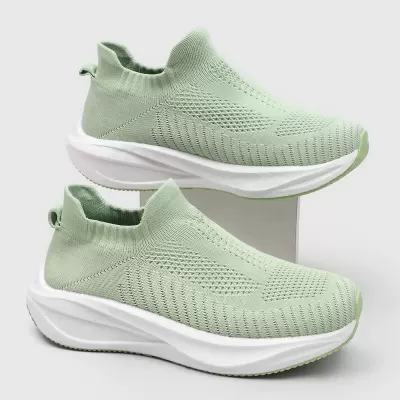 Cross-border Unisex Versatile Fitness Breathable Mesh Slip-on Sock Shoes Knitted Walking Shoes · YANYAN China shoe factory