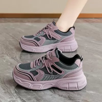 Women's Chunky Sneakers 2026 Fall Korean Style Student Thick Sole Casual Running Shoes · YANYAN China shoe factory
