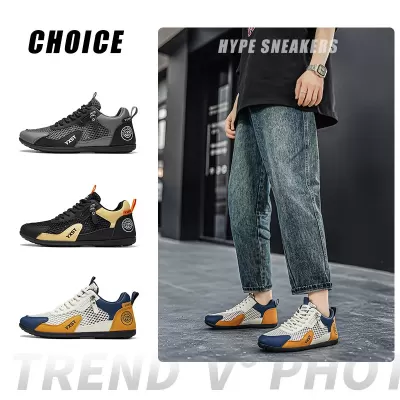 Chaussures en Maille 2026 Printemps Été Mode Respirantes Contraste de Couleur Mi-Hautes, Maille Creuse Décontractées Homme Export · YANYAN China shoe factory