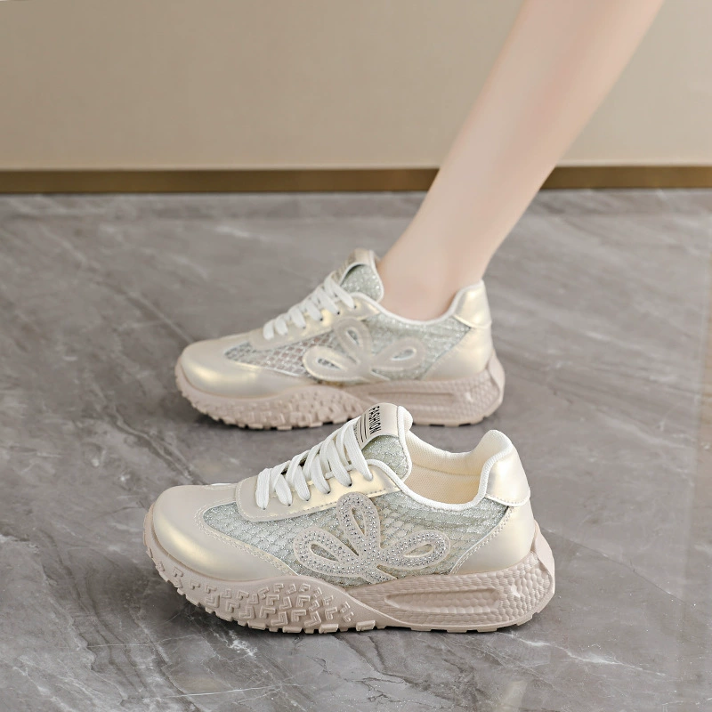 Summer Women's Breathable German Trainer Shoes, Korean Style Thick Sole Casual Sneakers