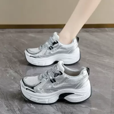 2026 Summer Women's Thick Sole Dad Sneakers, Korean Style Height Increasing Casual Shoes · YANYAN China shoe factory