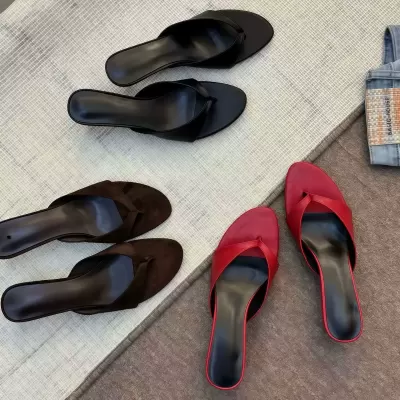 Chuyuji Daily Office 2026 Summer New French Stiletto Heel Toe Post Flip Flops Women Casual