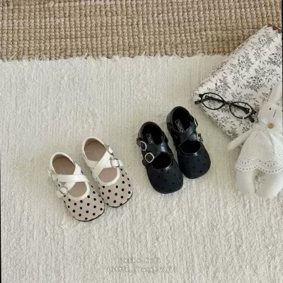 XSHX Soft Girl Polka Dot Retro Mesh Girls Soft Sole Rubber Anti-Slip Korean Invisible Feeling Spring Summer
