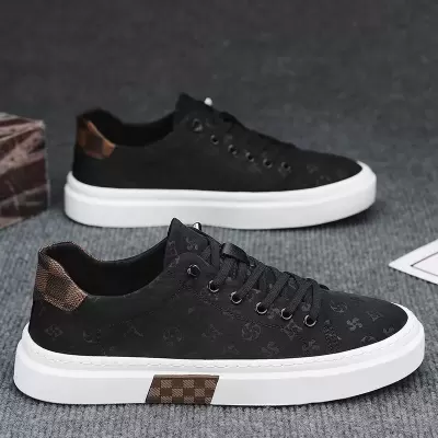 Men's Summer Breathable Canvas Shoes Slip-On Casual Flat Shoes Black Work Sneakers · YANYAN China shoe factory