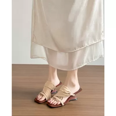 Chuyuji Wedge Sandals Women Summer 2026 New High-End Open Toe Two-Way High Heel Sandals · YANYAN China shoe factory