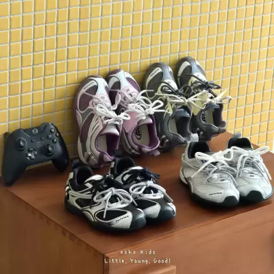 XSHX Paris Functional Retro Heavy Mesh Breathable Four Seasons Boys Girls Anti-Slip Rubber Sole Sports
