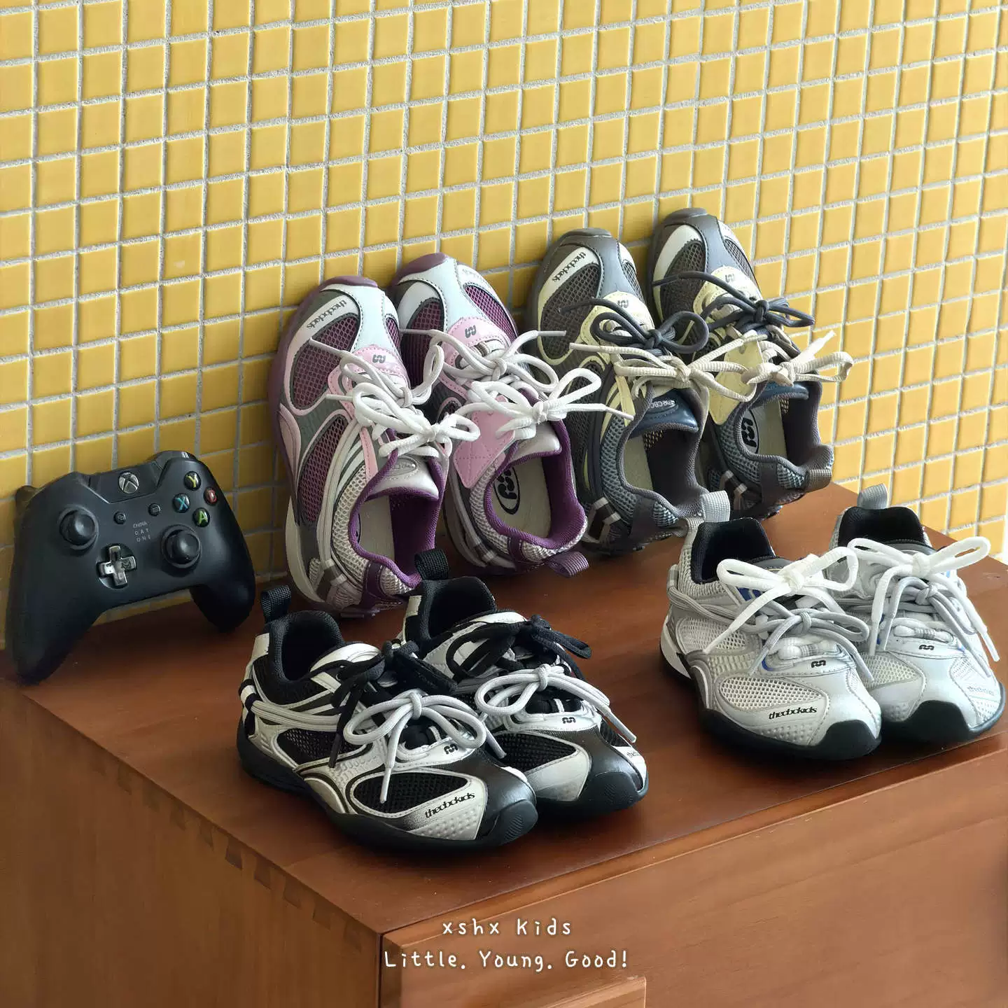 XSHX Paris Functional Retro Heavy Mesh Breathable Four Seasons Boys Girls Anti-Slip Rubber Sole Sports