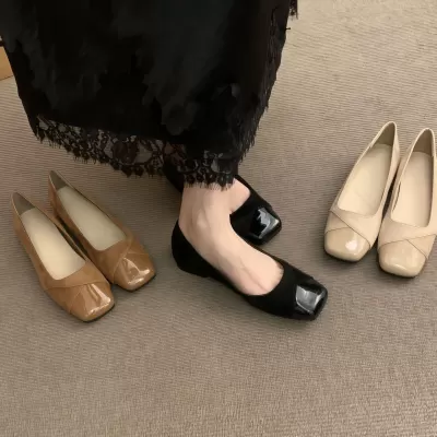 Chuyuji Flat Square Toe Shallow Mouth Flats Women Dress Mary Jane Shoes 2026 New Gentle Slip-On · YANYAN China shoe factory