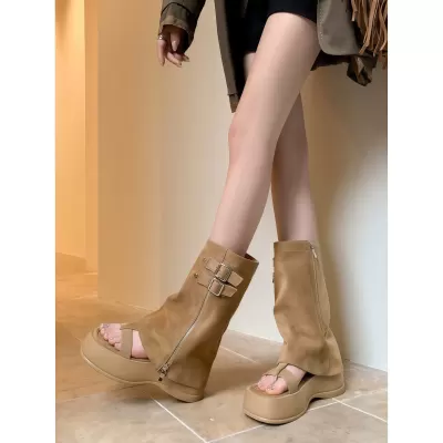 Chuyuji Women's Vacation Style Thick Sole Roman Thong Sandals 2026 Summer · YANYAN China shoe factory
