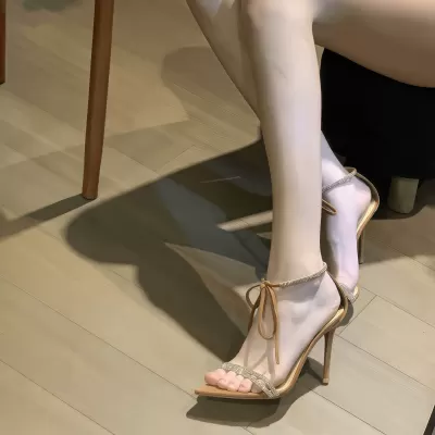 Chuyuji Women's Pointed Toe Stiletto Heel Sandals 2026 Summer Rhinestone Buckle · YANYAN China shoe factory
