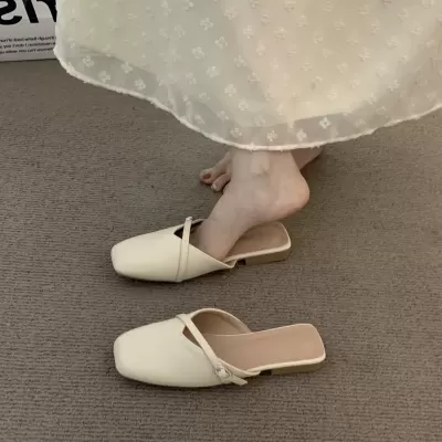 Chuyuji Women's French Half Slippers 2026 Spring Summer Casual for Dresses