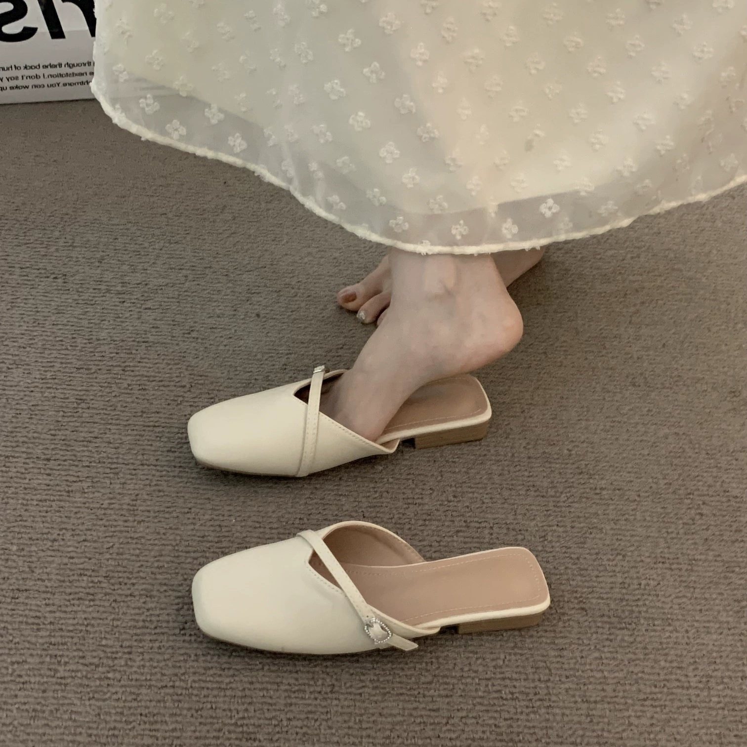 Chuyuji Mules demi-françaises femme, printemps été 2026, décontractées pour robes