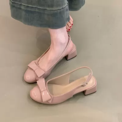 Chuyuji Dress Heels Women 2026 Spring Summer French Sweet Fairy Butterfly Chunky Heel · YANYAN China shoe factory