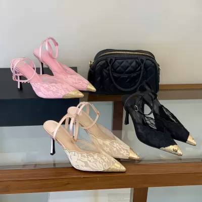 Chuyuji French Sexy Lace Pointed Stiletto Strap Closed Toe Sandals Women 2026 New Fairy · YANYAN China shoe factory