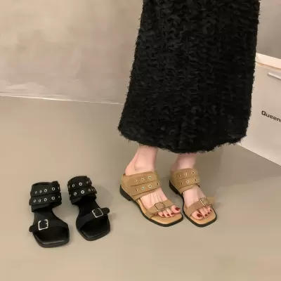 Chuyuji Women's Hidden Wedge Peep Toe French Sandals 2026 Summer Vacation · YANYAN China shoe factory