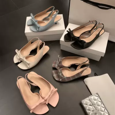 Chuyuji Women's 2026 Spring Summer Korean Cross Strap Pointed Toe Heel Sandals · YANYAN China shoe factory