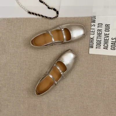أحذية ماري جين النسائية الرجعية صيف 2026 جديدة برباط مربعة الأصابع ناعمة باليه · YANYAN China shoe factory