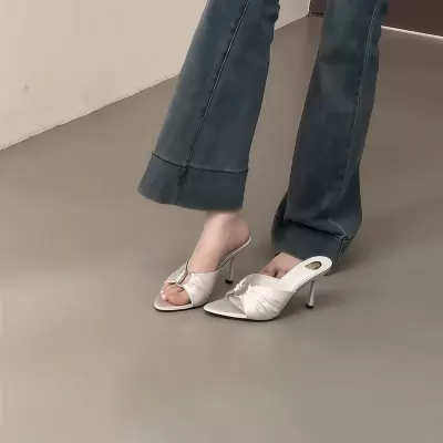 Women's High Heel Sandals Summer 2026 New Wide Fit Open Toe French Style · YANYAN China shoe factory