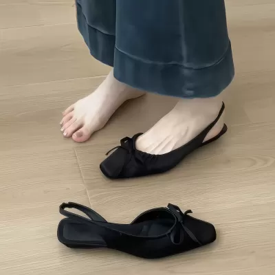 Women's Pointed Toe Bow Closed Toe Sandals 2026 Summer Low Heel Mary Jane · YANYAN China shoe factory