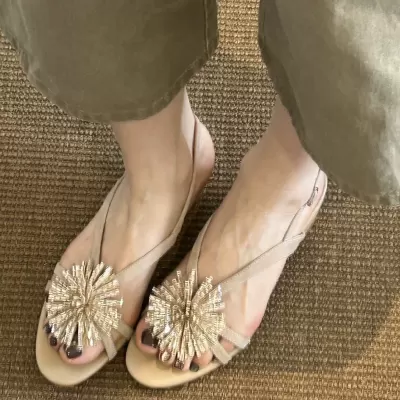 Women's Summer 2026 Rhinestone Dress Firework Sandals Beautiful Wedge Heel Sandals · YANYAN China shoe factory