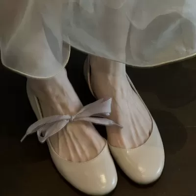 Women's Red Open Toe Low Heel Ballet Shoes Side Open Low Cut Hidden Wedge Flats · YANYAN China shoe factory
