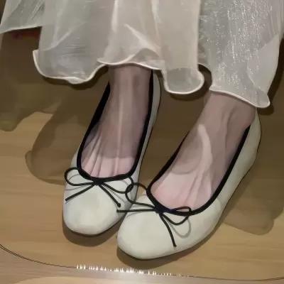 Women's Inner Height Ballet Flats, 2026 New Chanel Style Bow Round Toe · YANYAN China shoe factory