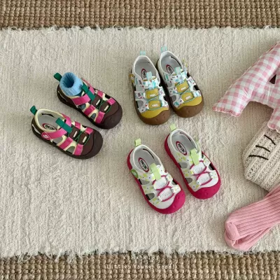 XSHX Fruit Kingdom Children's Toe Protection Toe Cap Boys Girls Breathable Single Mesh Drainage Rubber Soft Sole Quick Dry Spring Summer