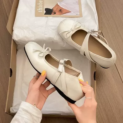 Platform Ballet Flats Women 2026 Summer New Bow Mary Jane Shoes · YANYAN China shoe factory