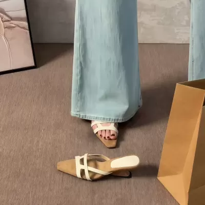 Two Height Korean Design Vacation Slide Sandals Women Summer Cross Strap Platform · YANYAN China shoe factory