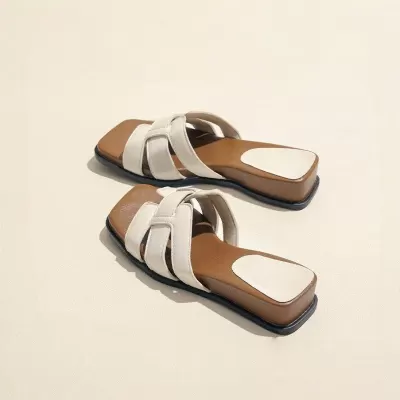 Platform Thick Sole Slide Sandals Women Summer Comfortable Square Toe Plus Size · YANYAN China shoe factory